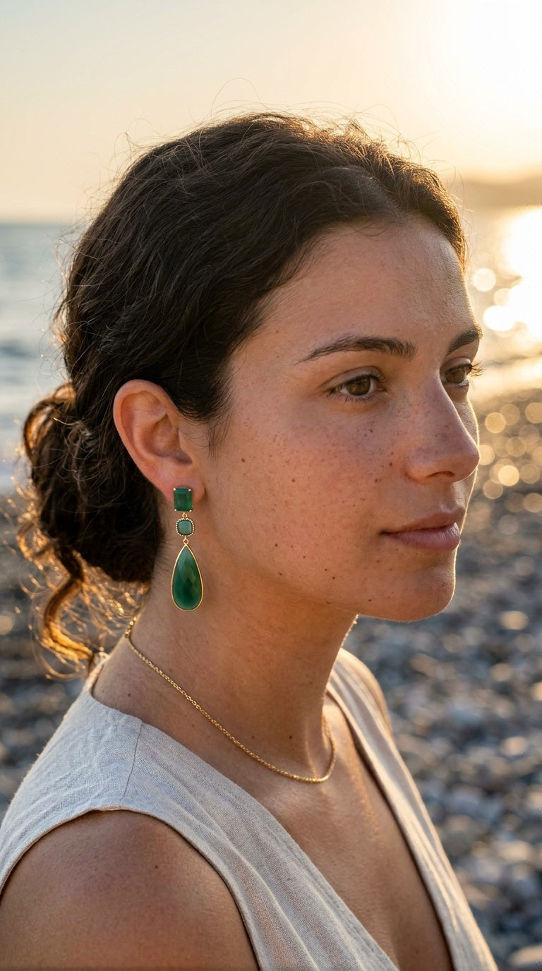 Reverie Green Onyx Earrings
