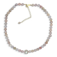 Rosalie Pink Opal and Pearl Necklace