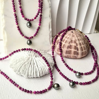Rubelle Ruby with Tahitian Pearl pendant Necklace