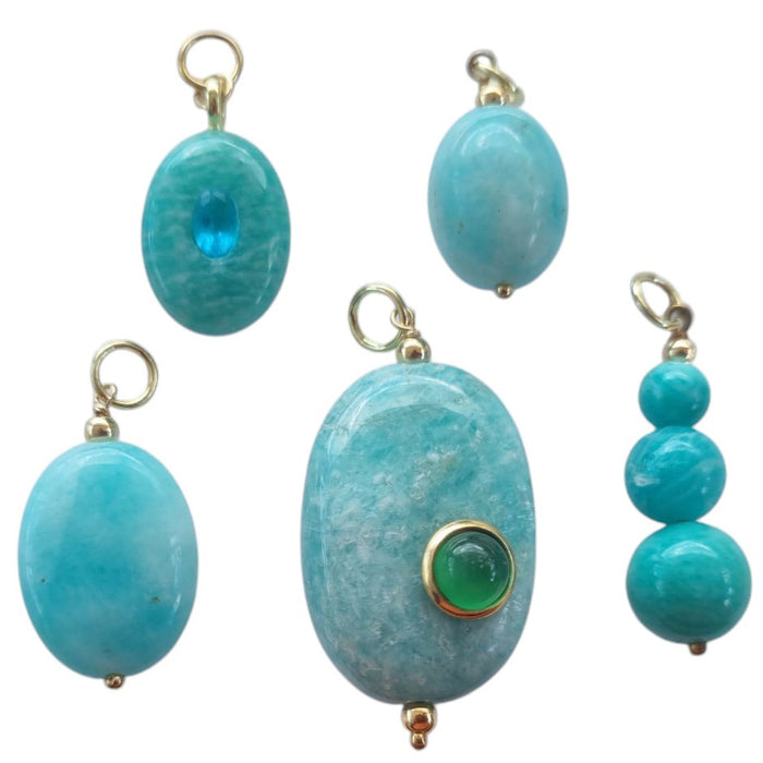 Sage Gemstone Pendants Charms Amazonite