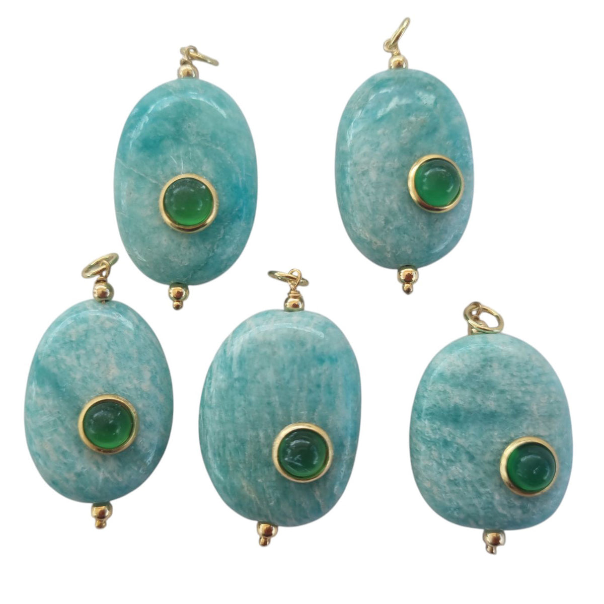 Sage Gemstone Pendants Charms Amazonite