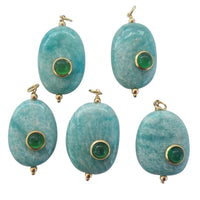 Sage Gemstone Pendants Charms Amazonite
