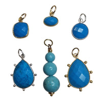 Sage Turquoise Pendant and Charms