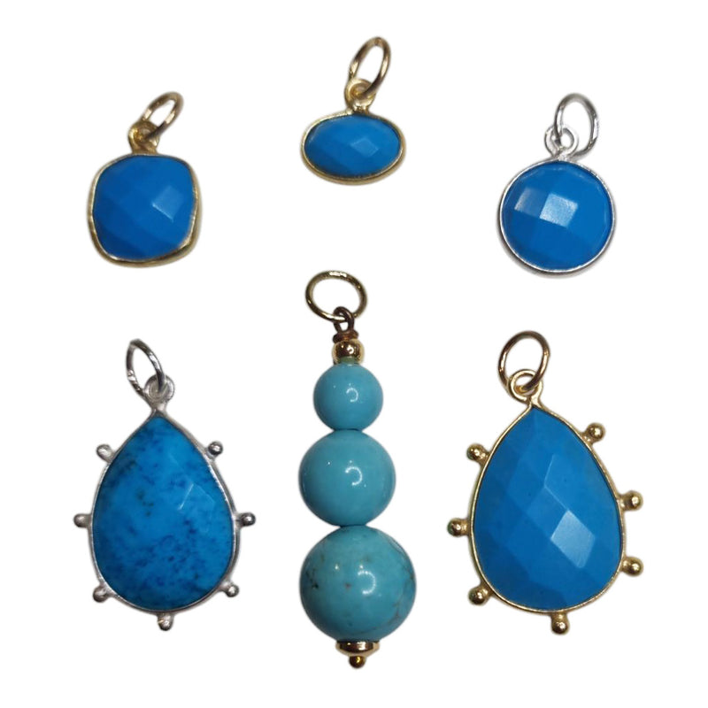 Sage Turquoise Pendant and Charms