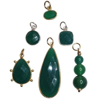 Sage Green Onyx Pendant and Charms