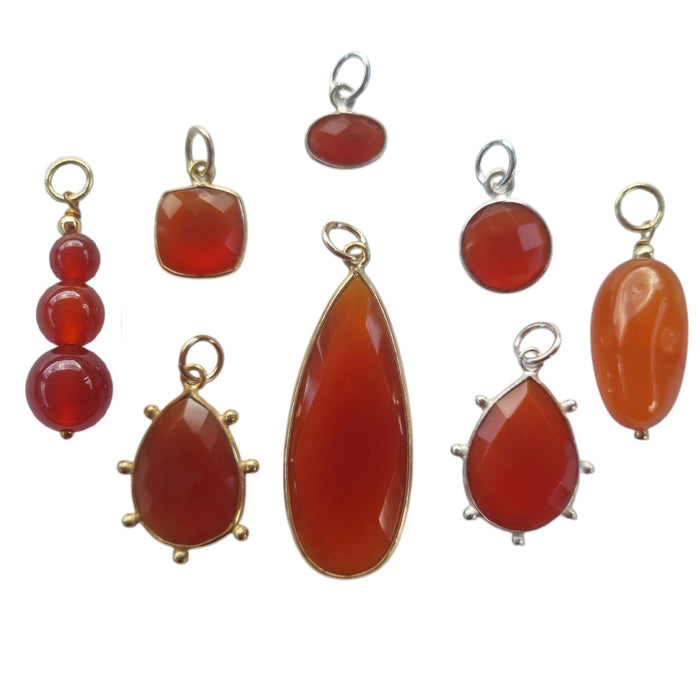 Sage Gemstone Pendants Charms Carnelian