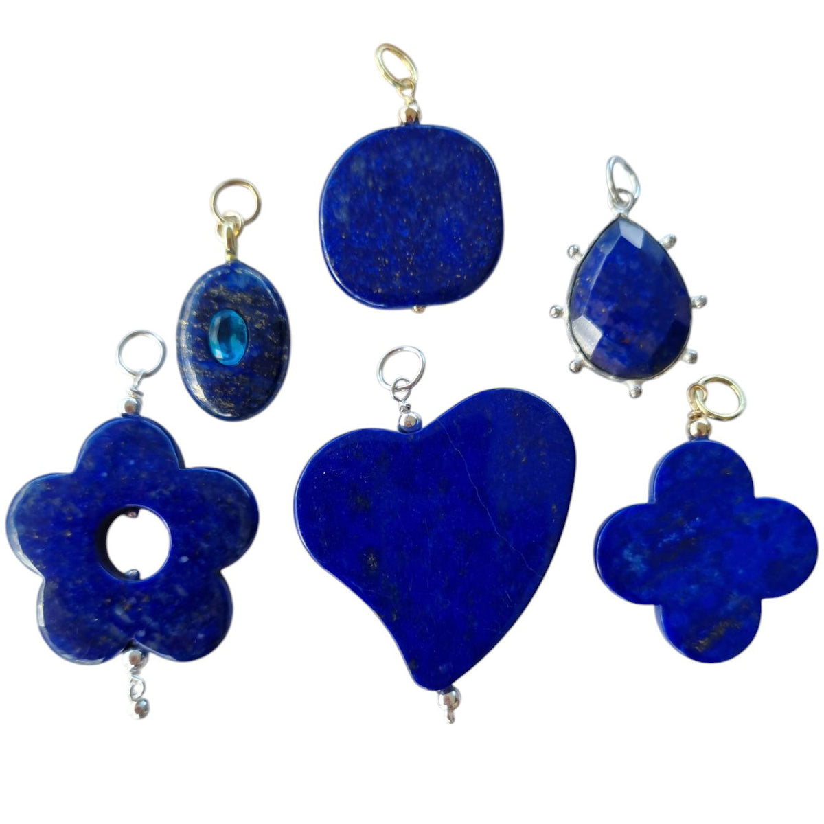 Sage Lapis Lazuli Pendant and Charms