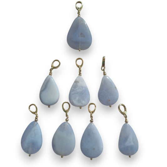 Sage Blue Lace Agate Pendant