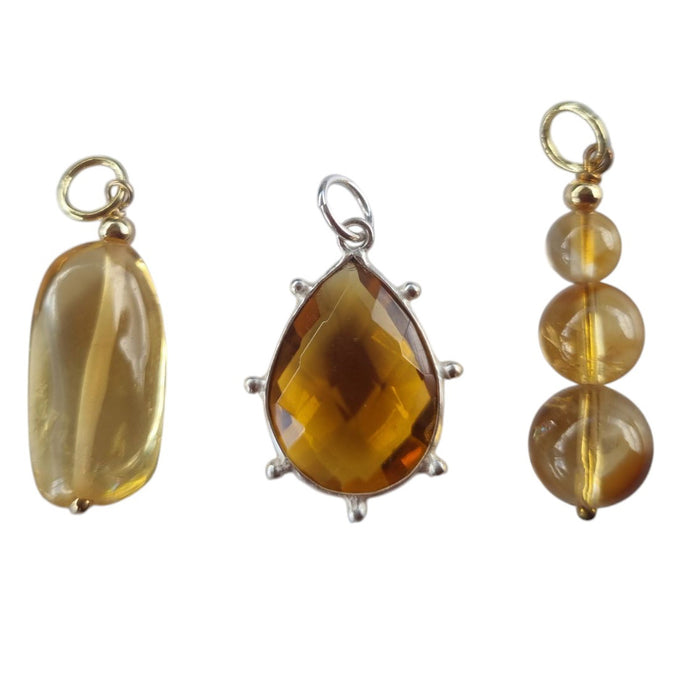 Sage Gemstone Pendant Charms Citrine