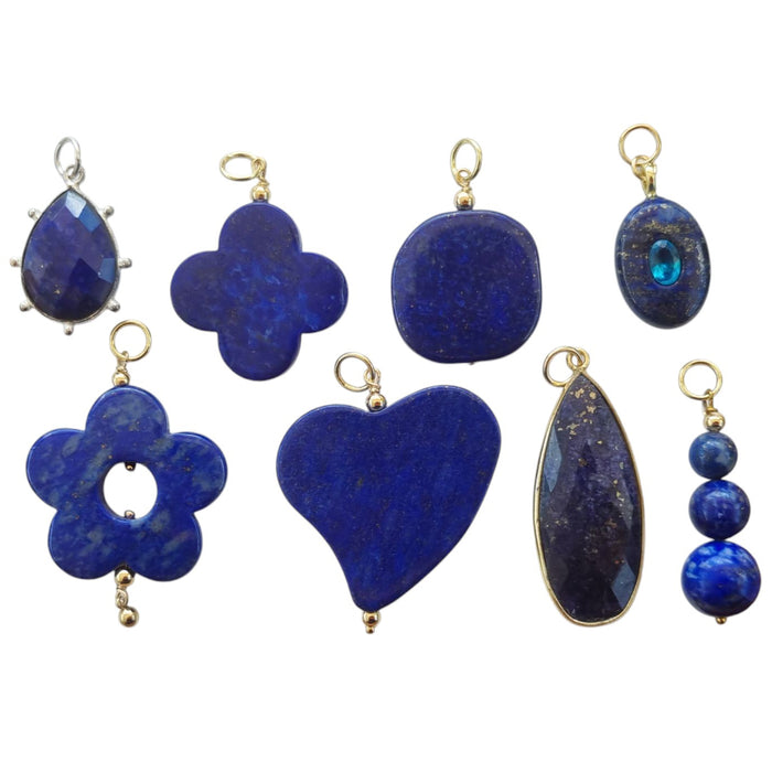 Sage Lapis Lazuli Pendant and Charms