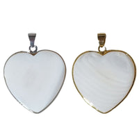 Sage Mother Of Pearl Heart Pendant Charms