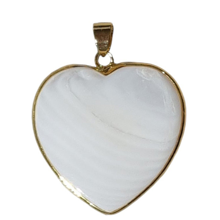 Sage Mother Of Pearl Heart Pendant Charms