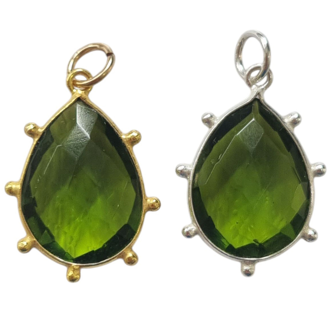 Sage Peridot Crystal Pendant and Charms