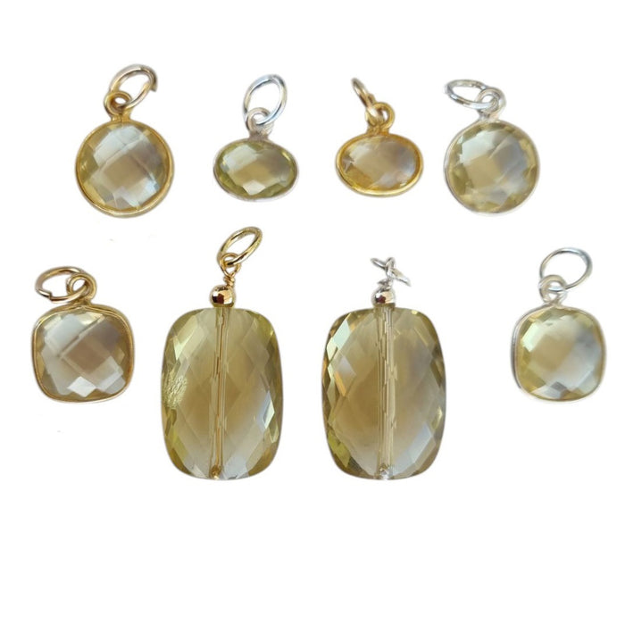Sage Gemstone Pendants Charms Lemon Quartz