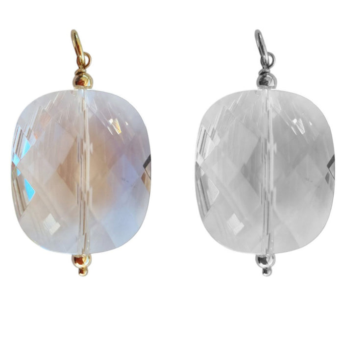 Sage Clear Rock Crystal Quartz Pendant and Charms