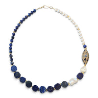 Santorini Lapis Lazuli and Pearl Necklace