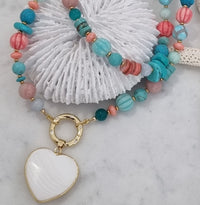Sea Treasures Coral, Turquoise, Opal, Amazonite Necklace