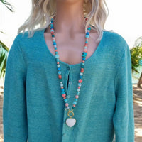 Sea Treasures Coral, Turquoise, Opal, Amazonite Necklace