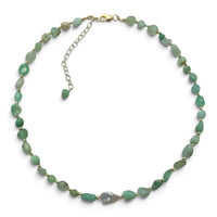 Seafoam Reverie Chrysophase and Keshi Pearl Necklace