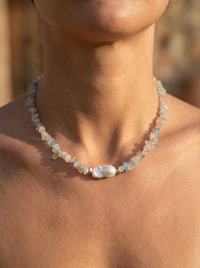 Serafina Beryl and Baroque Pearl Necklace