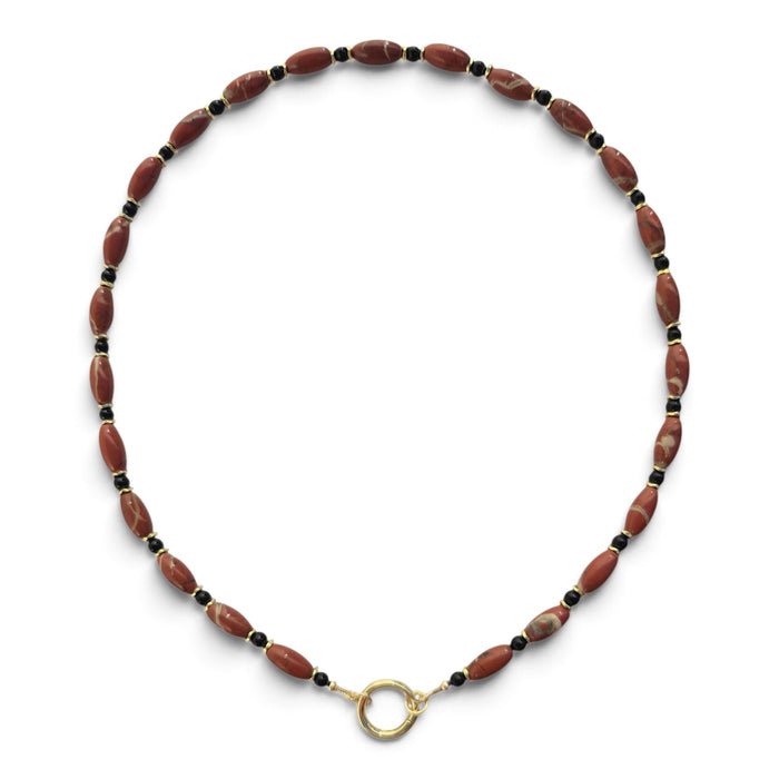 Siena Red Jasper and Onyx Necklace