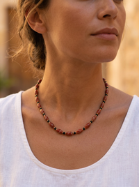 Siena Red Jasper and Onyx Necklace