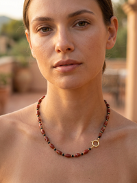 Siena Red Jasper and Onyx Necklace
