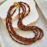 Siena Red Jasper and Onyx Necklace