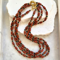 Siena Red Jasper and Onyx Necklace