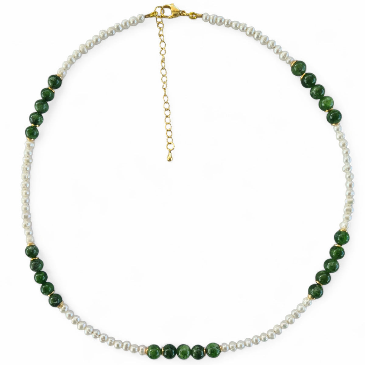 Sierra Freshwater Pearl with Chrome Diopside Necklace