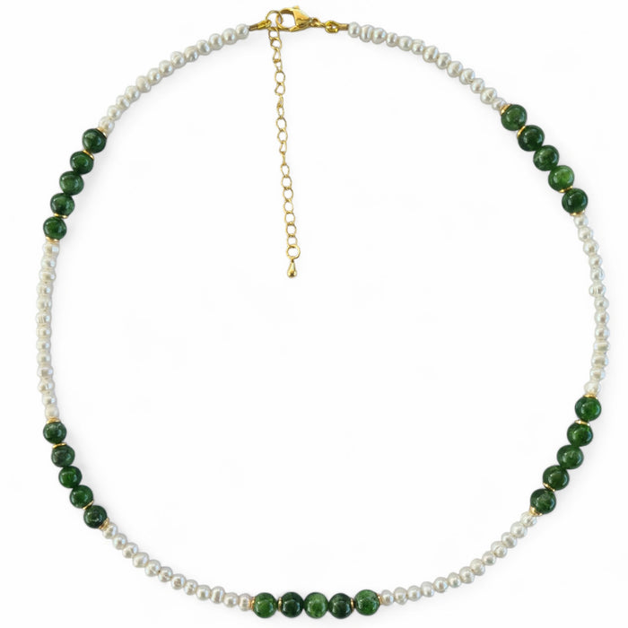 Sierra Freshwater Pearl with Chrome Diopside Necklace