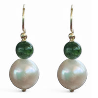 Sierra Freshwater Pearl and Chrome Diopside Earrings
