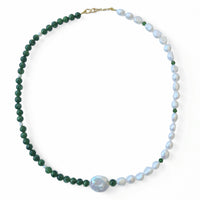 Sierra Freshwater Pearl and Chrome Diopside Necklace