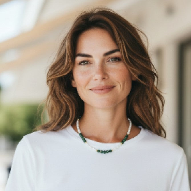 Sierra Freshwater Pearl with Chrome Diopside Necklace