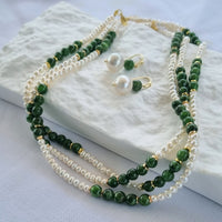 Sierra Freshwater Pearl with Chrome Diopside Necklace