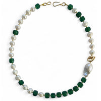 Sirene Green Onyx and Freshwater Pearl Necklace