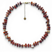 Sirocco Hessonite Garnet and Keshi Pearl Neckace