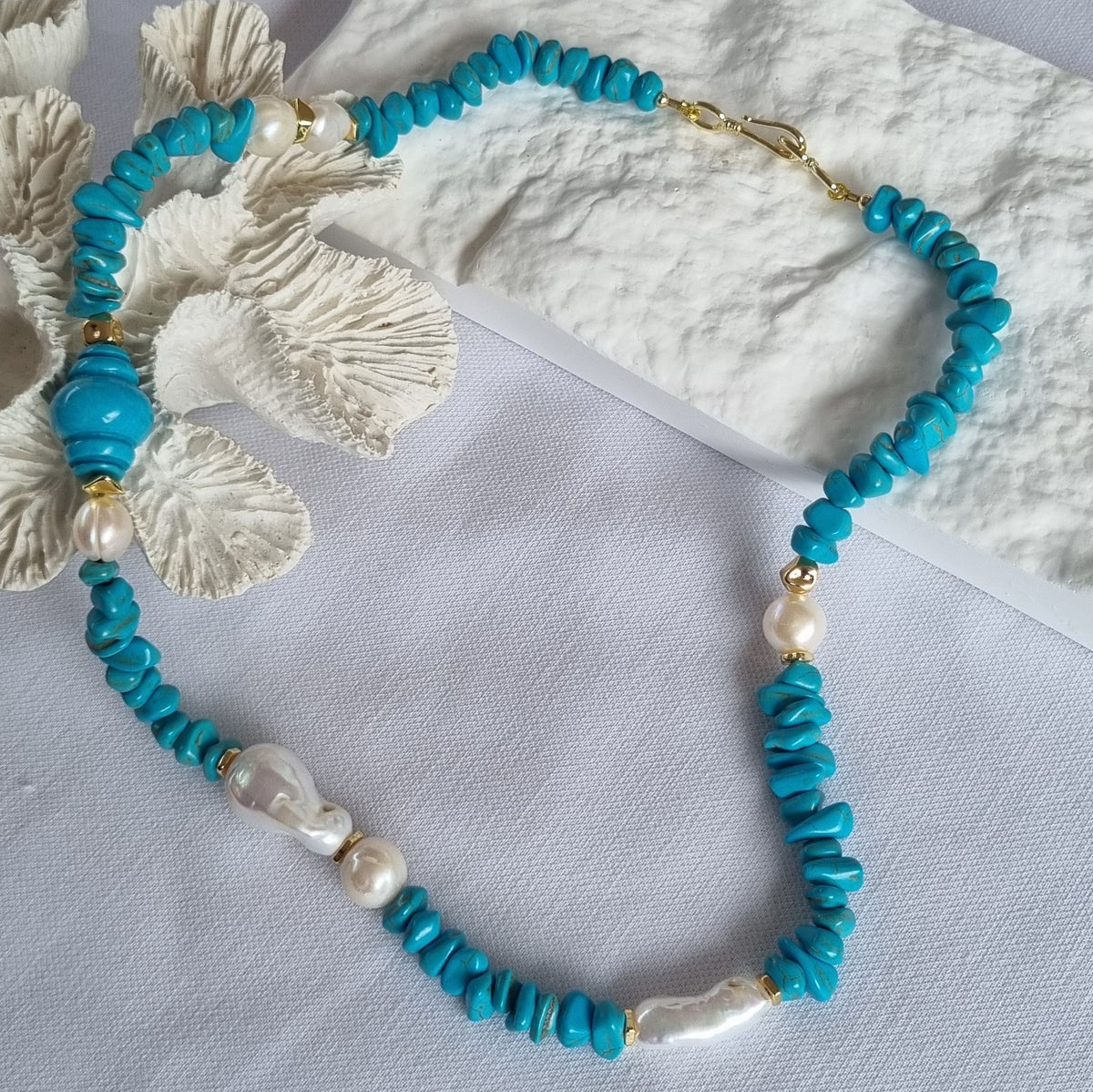 Sky Turquoise Pearl Necklace