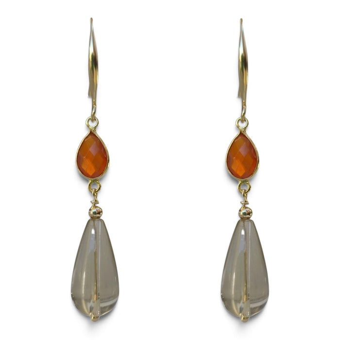 Solea Lemon Quartz and Carnelian Earrings