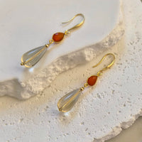 Solea Lemon Quartz and Carnelian Earrings