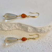 Solea Lemon Quartz and Carnelian Earrings
