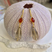 Solea Lemon Quartz and Carnelian Earrings