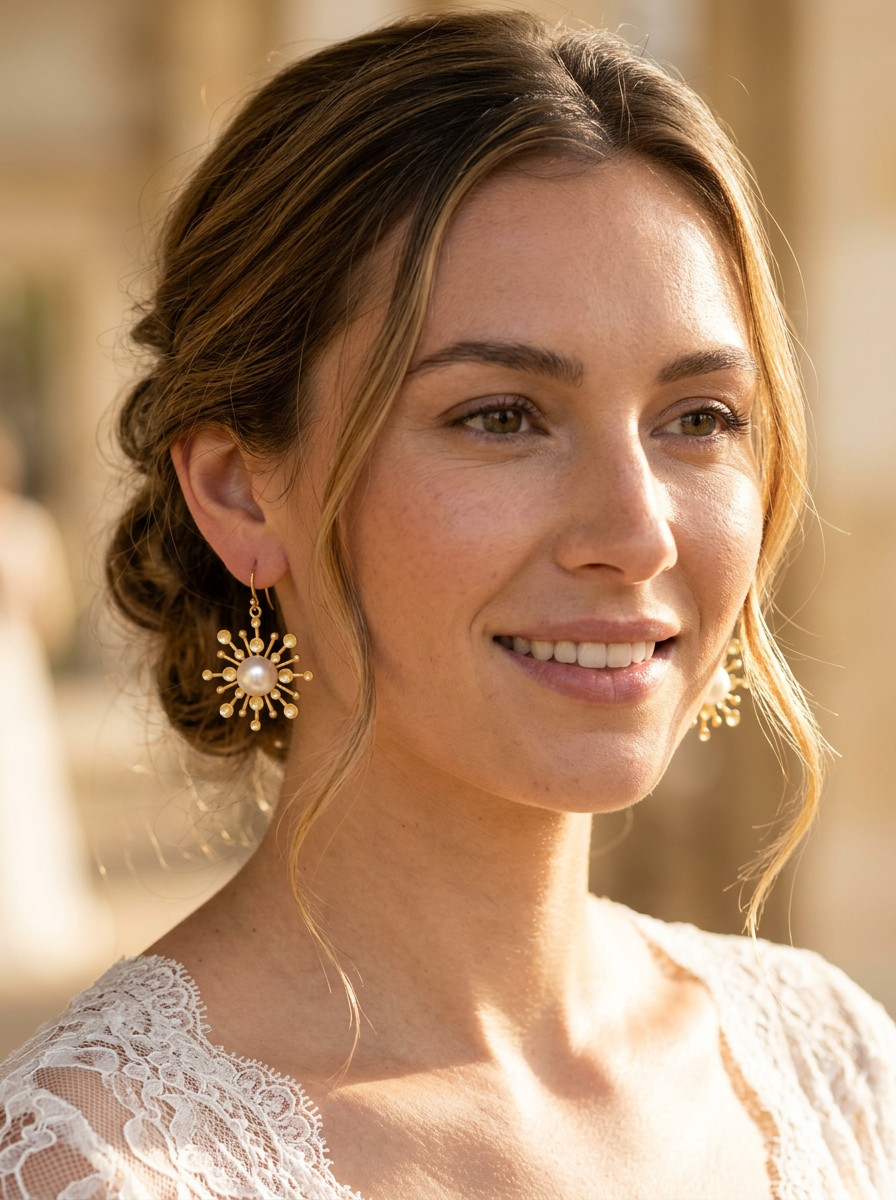 Starburst Freshwater Pearl Earrings
