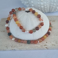 Sugerloaf Pearl Necklace in Red Rutile Quartz