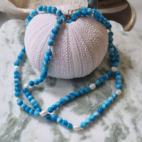Sugerloaf Pearl Necklace in Blue Apatite