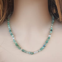 Sugerloaf Pearl Necklace in Green Azurite