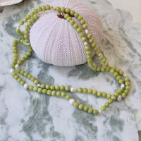 Sugerloaf Pearl Necklace in Green Opal