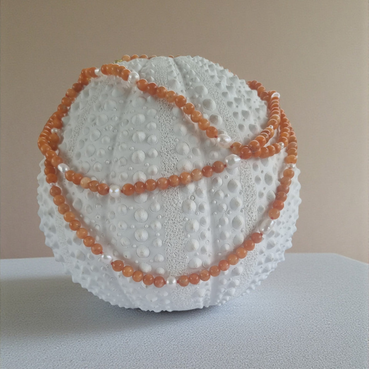 Sugerloaf Pearl Necklace in Orange Calcite