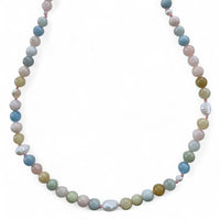 Sugerloaf Pearl Necklace in Beryl-Morganite, Aquamarine and Emerald