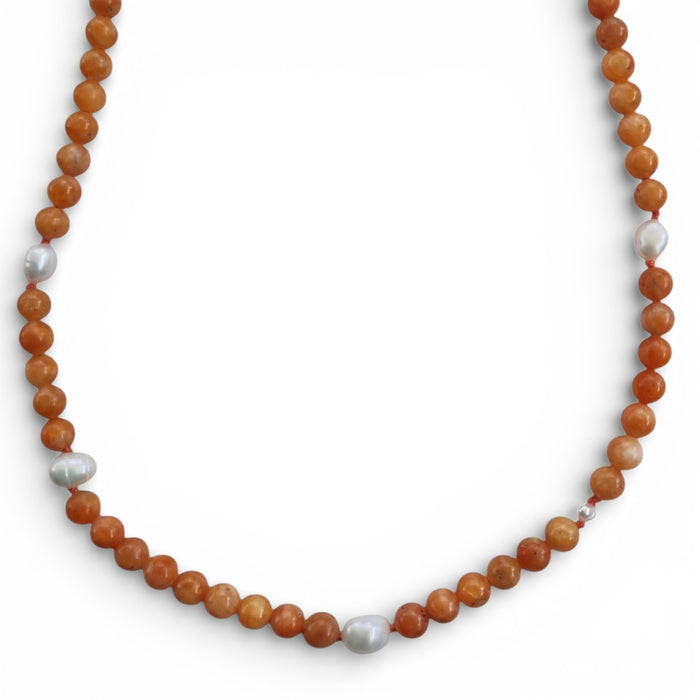 Sugerloaf Pearl Necklace in Orange Calcite